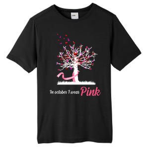 In October I Wear Pink Breast Cancer Tree Of Life Tall Fusion ChromaSoft Performance T-Shirt