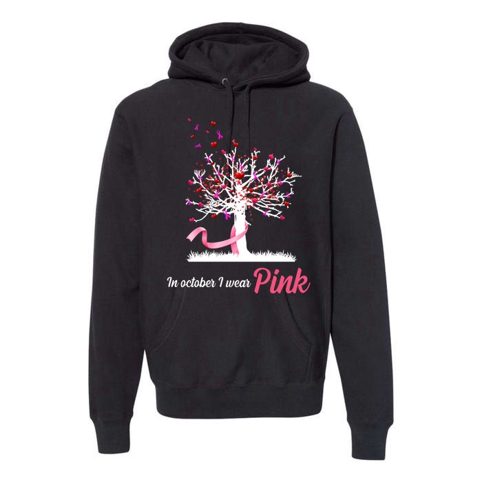 In October I Wear Pink Breast Cancer Tree Of Life Premium Hoodie