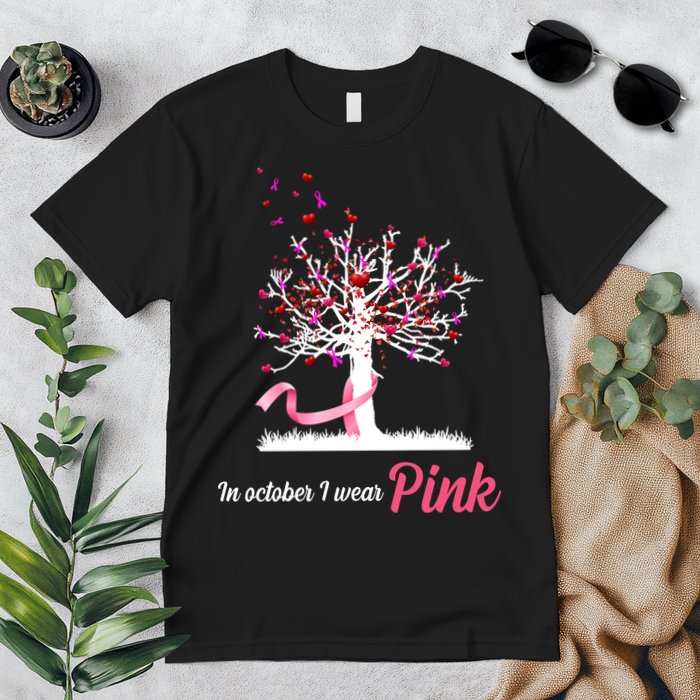 In October I Wear Pink Breast Cancer Tree Of Life Premium T-Shirt