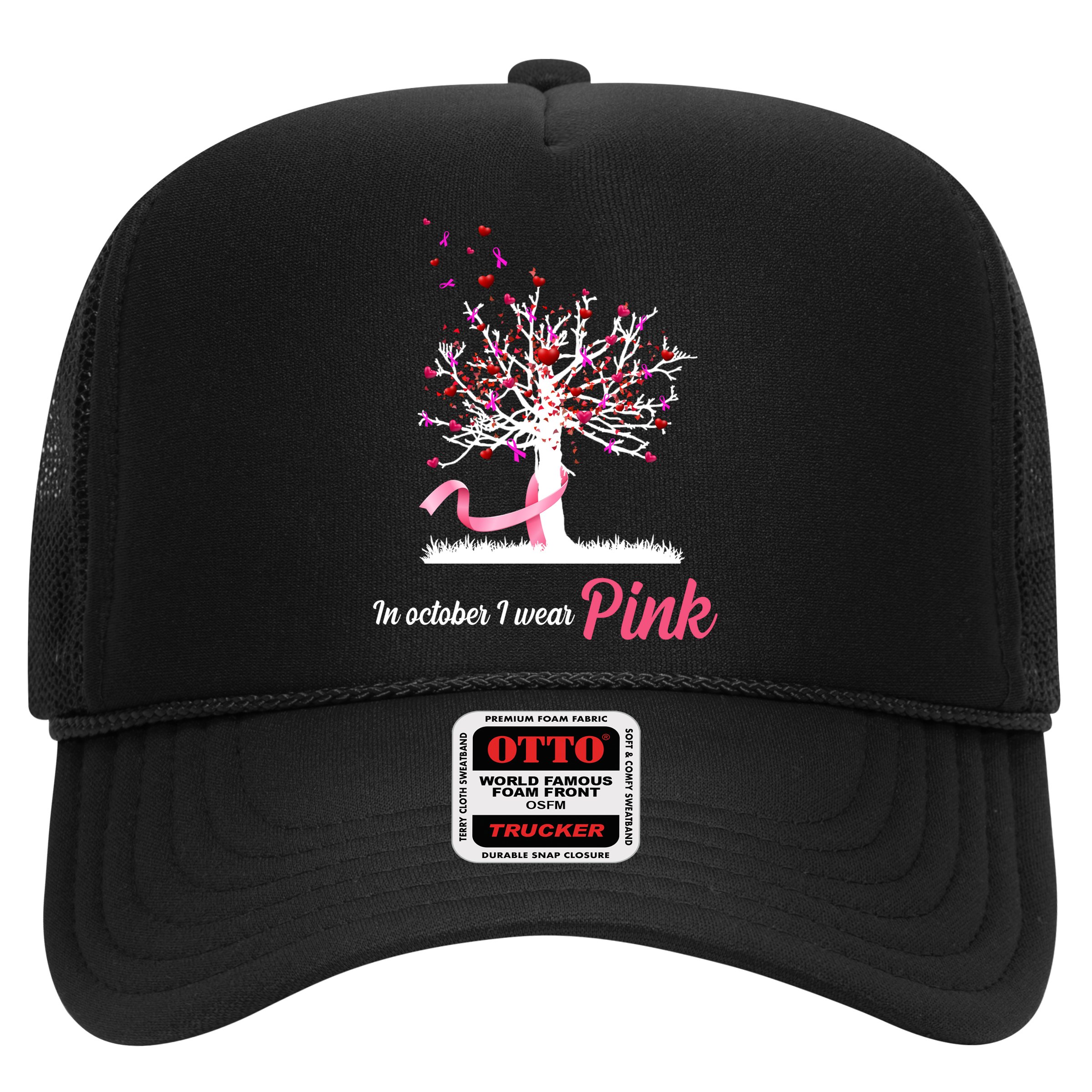 In October I Wear Pink Breast Cancer Tree Of Life Hat