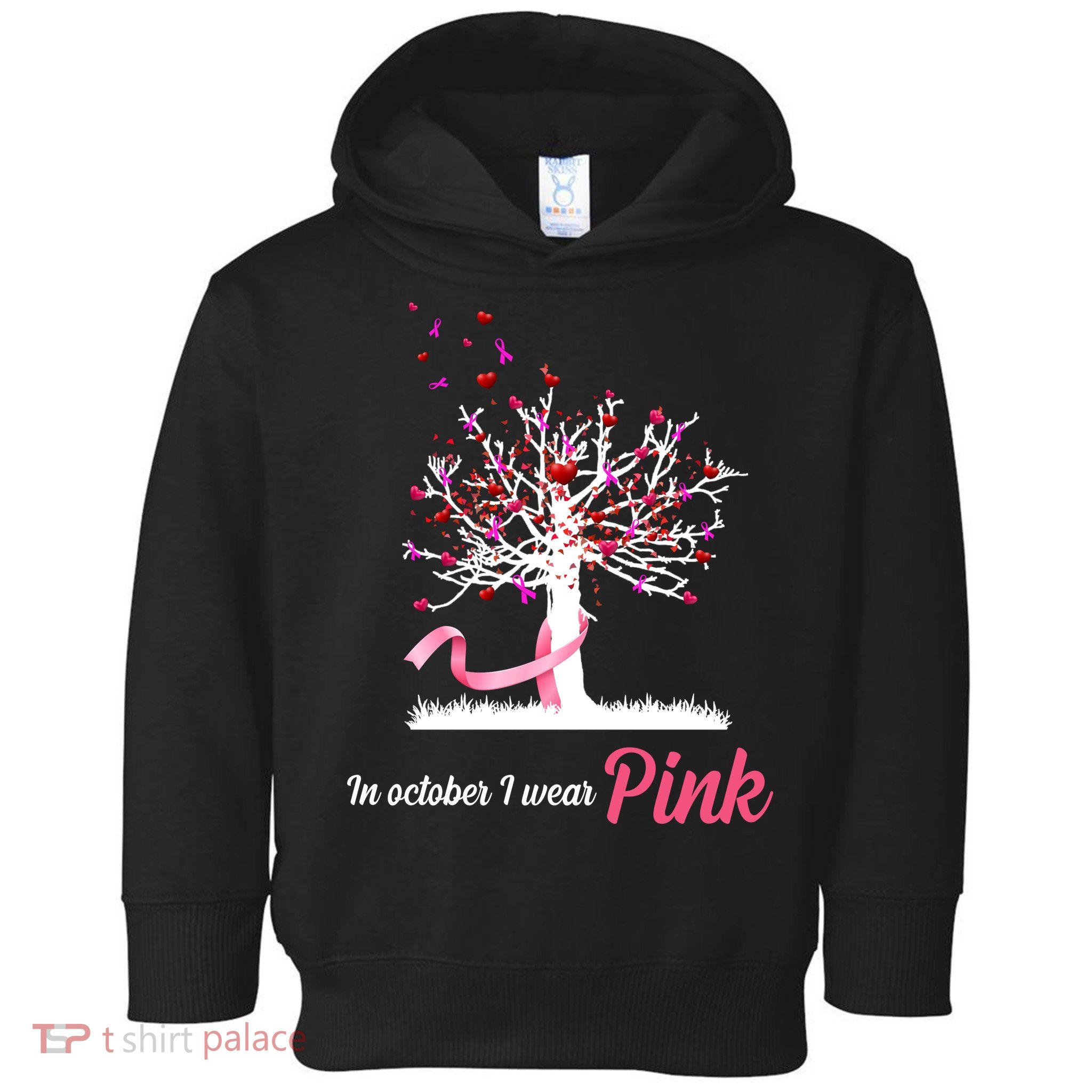 In October I Wear Pink Breast Cancer Tree Of Life Toddler Hoodie