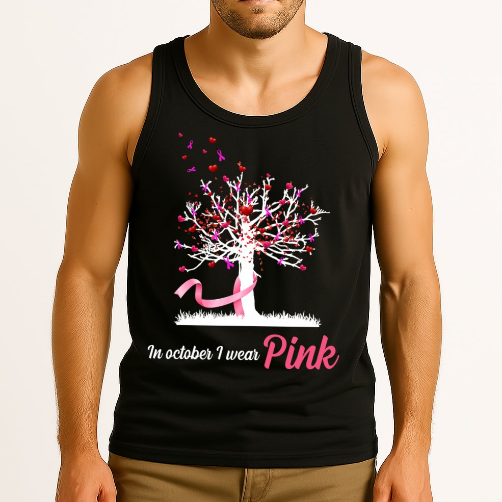 In October I Wear Pink Breast Cancer Tree Of Life Tank Top