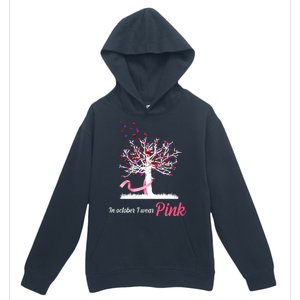 In October I Wear Pink Breast Cancer Tree Of Life Urban Pullover Hoodie