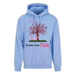 In October I Wear Pink Breast Cancer Tree Of Life Unisex Surf Hoodie