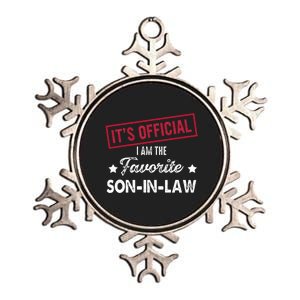 It's O.fficial I'm The Favorite Son In Law funny quotes Metallic Star Ornament