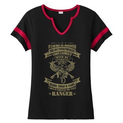 I Own It Forever The Title US Army Ranger Veteran Gift Ladies Halftime Notch Neck Tee