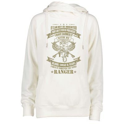 I Own It Forever The Title US Army Ranger Veteran Gift Womens Funnel Neck Pullover Hood