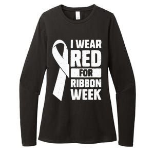 In October I Wear Red Ribbon Week Awareness Womens CVC Long Sleeve Shirt