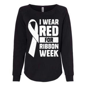 In October I Wear Red Ribbon Week Awareness Womens California Wash Sweatshirt