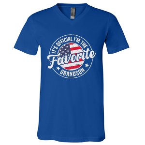 Its O.F.F.I.C.I.A.L Im The Favorite Grandson V-Neck T-Shirt