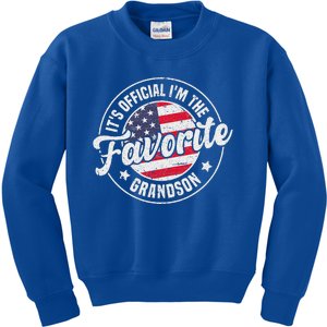 Its O.F.F.I.C.I.A.L Im The Favorite Grandson Kids Sweatshirt