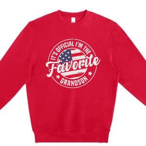 Its O.F.F.I.C.I.A.L Im The Favorite Grandson Premium Crewneck Sweatshirt