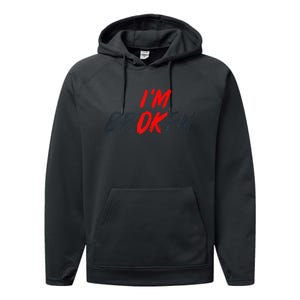 Im Ok Im Broken Invisible Illness Men Women Mental Aware Performance Fleece Hoodie