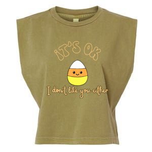 Its Ok I Dont Like You Either Cute Candy Halloween Garment-Dyed Women's Muscle Tee