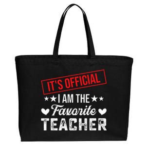 It's O.fficial I'm The Favorite Teacher  Cotton Canvas Jumbo Tote