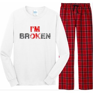 Im Ok Im Broken Invisible Illness Men Women I Am Ok Broken Long Sleeve Pajama Set