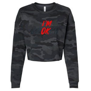 I'm Ok I'm Broken Invisible Illness  Wo Mental Aware Cropped Pullover Crew