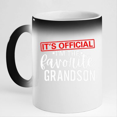 It's O.fficial I'm The Favorite Grandson Gifts Grandpa  11oz Black Color Changing Mug