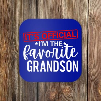 It's O.fficial I'm The Favorite Grandson Gifts Grandpa  Coaster