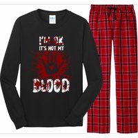 Im Ok Its Not My Blood Sarcastic Halloween Long Sleeve Pajama Set