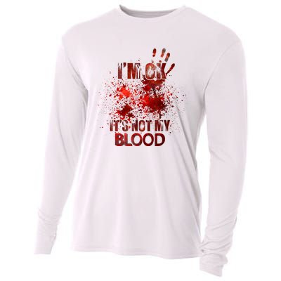 Im Ok Its Not My Blood Sarcastic Halloween Cooling Performance Long Sleeve Crew