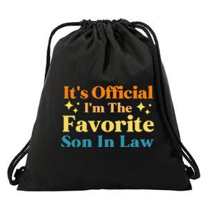 It's Official I'm The Favorite Son In Law Funny Family Humor Drawstring Bag