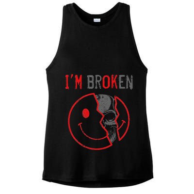 IM Ok IM Broken Invisible Illness I Am Ok Broken Ladies PosiCharge Tri-Blend Wicking Tank