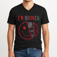 IM Ok IM Broken Invisible Illness I Am Ok Broken V-Neck T-Shirt