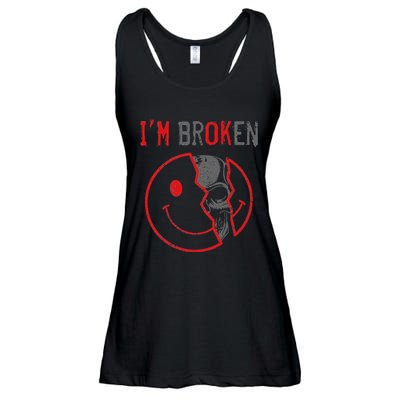 IM Ok IM Broken Invisible Illness I Am Ok Broken Ladies Essential Flowy Tank