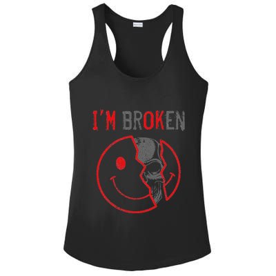 IM Ok IM Broken Invisible Illness I Am Ok Broken Ladies PosiCharge Competitor Racerback Tank