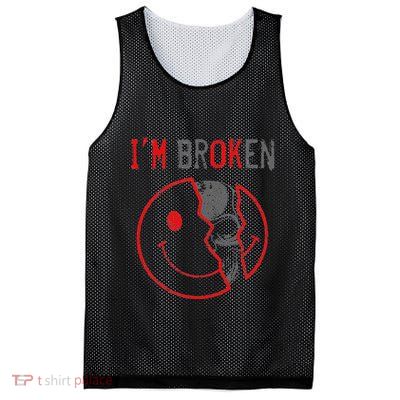 IM Ok IM Broken Invisible Illness I Am Ok Broken Mesh Reversible Basketball Jersey Tank