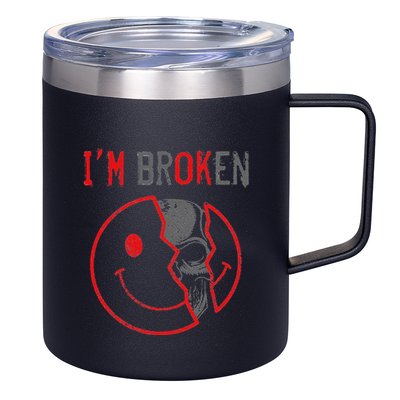 IM Ok IM Broken Invisible Illness I Am Ok Broken 12oz Stainless Steel Coffee Mug