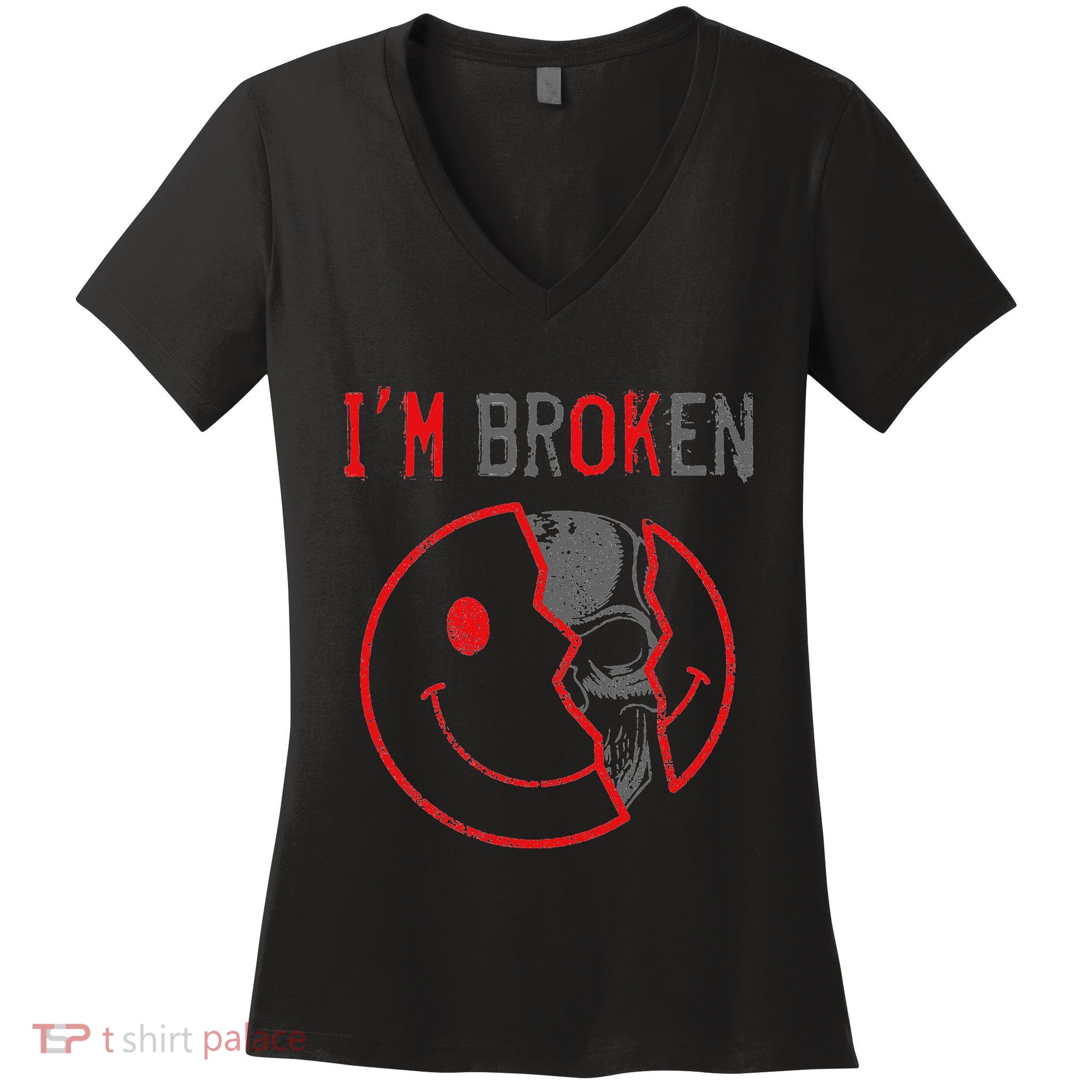 IM Ok IM Broken Invisible Illness I Am Ok Broken Women's V-Neck T-Shirt