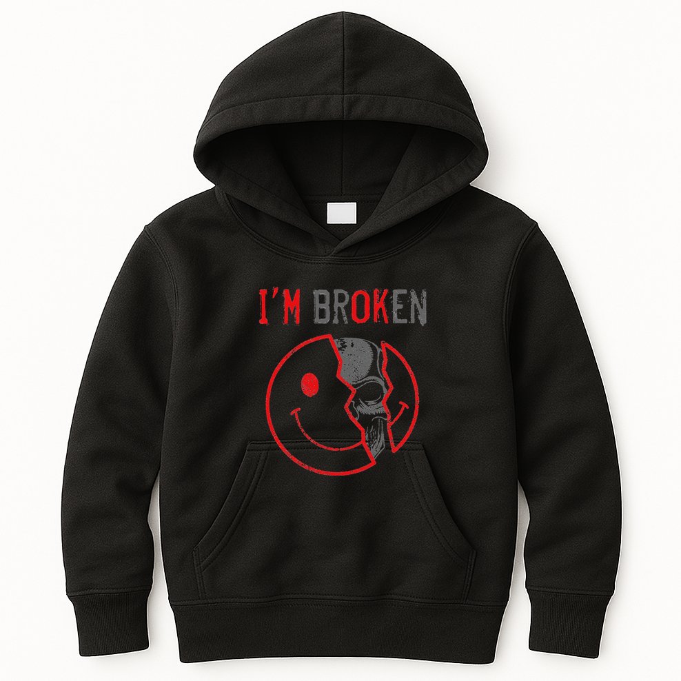 IM Ok IM Broken Invisible Illness I Am Ok Broken Kids Hoodie