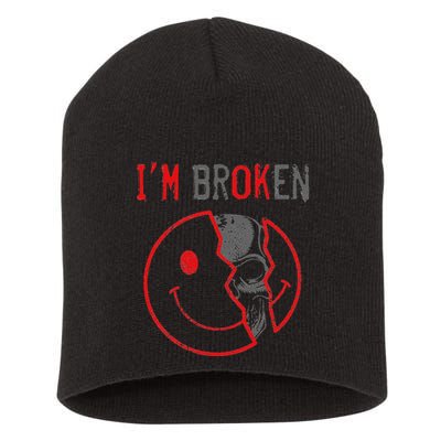 IM Ok IM Broken Invisible Illness I Am Ok Broken Short Acrylic Beanie