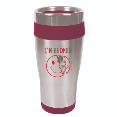 IM Ok IM Broken Invisible Illness I Am Ok Broken 16oz Travel Tumbler