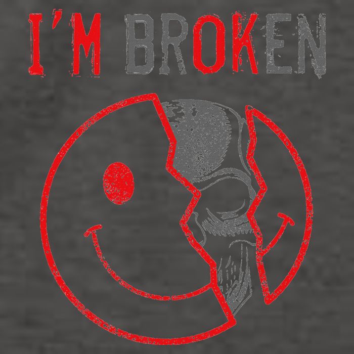 IM Ok IM Broken Invisible Illness I Am Ok Broken Vector Backpack
