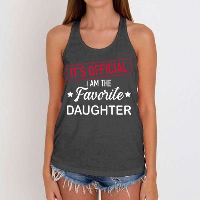 it's official i am the favorite daughter Women's Knotted Racerback Tank