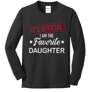 it's official i am the favorite daughter Kids Long Sleeve Shirt