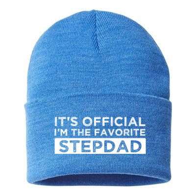 It's Officiclal I'm Bonusmeaningful Giftdad Bonus Father Stepdad Cool Gift Sustainable Knit Beanie