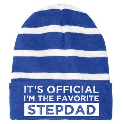 It's Officiclal I'm Bonusmeaningful Giftdad Bonus Father Stepdad Cool Gift Striped Beanie with Solid Band