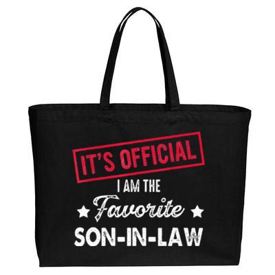 It's O.fficial I'm The Favorite SonInLaw  Cotton Canvas Jumbo Tote