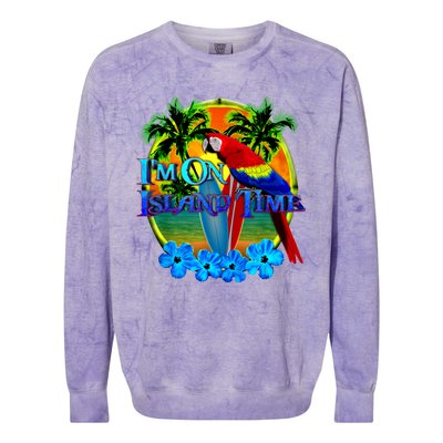 Im On Island Time Tropical Beach Colorblast Crewneck Sweatshirt