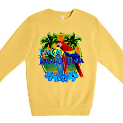 Im On Island Time Tropical Beach Premium Crewneck Sweatshirt