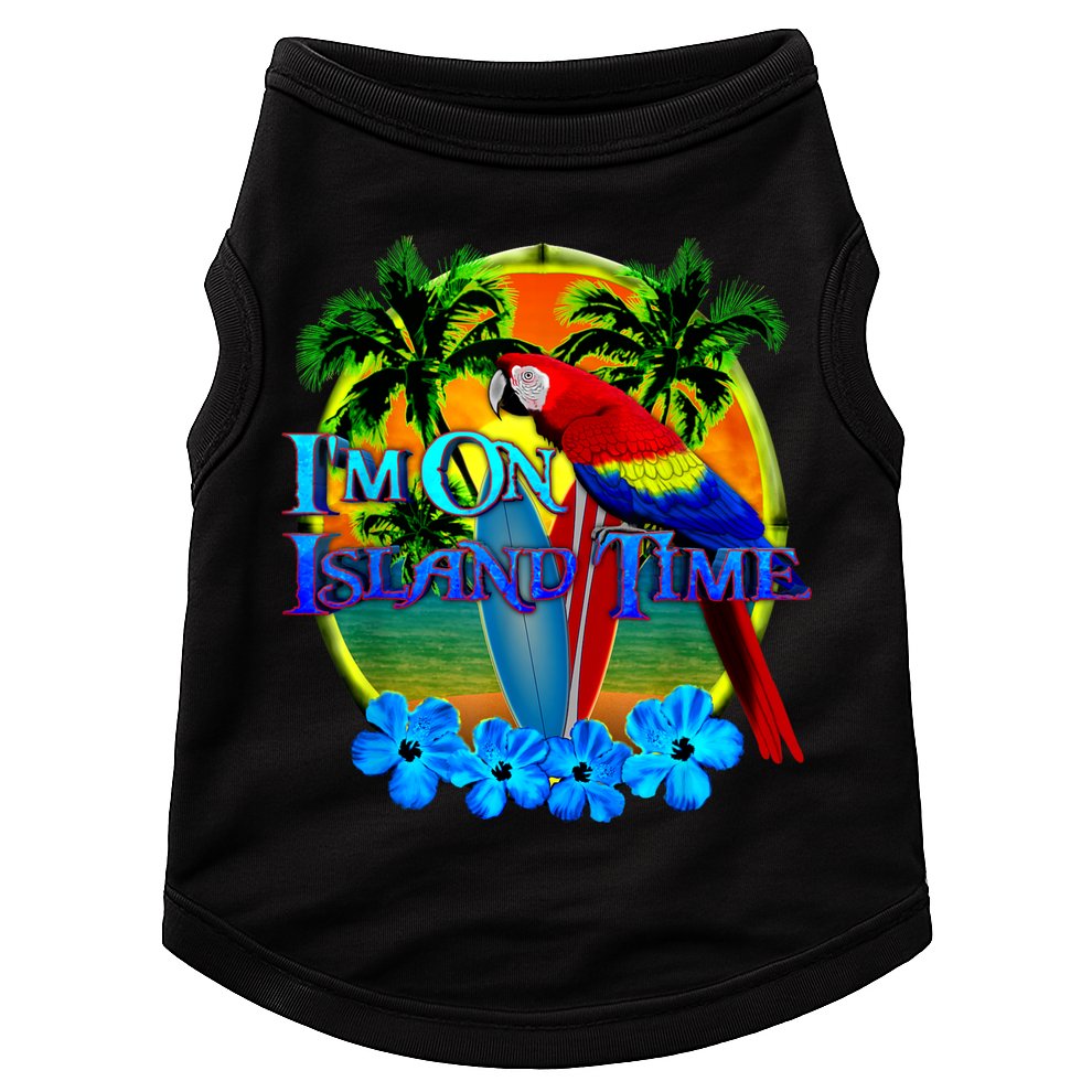 Im On Island Time Tropical Beach Doggie Tank