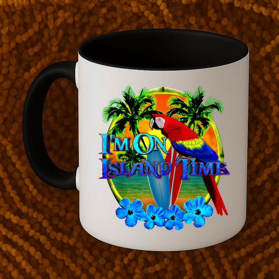 Im On Island Time Tropical Beach Mug