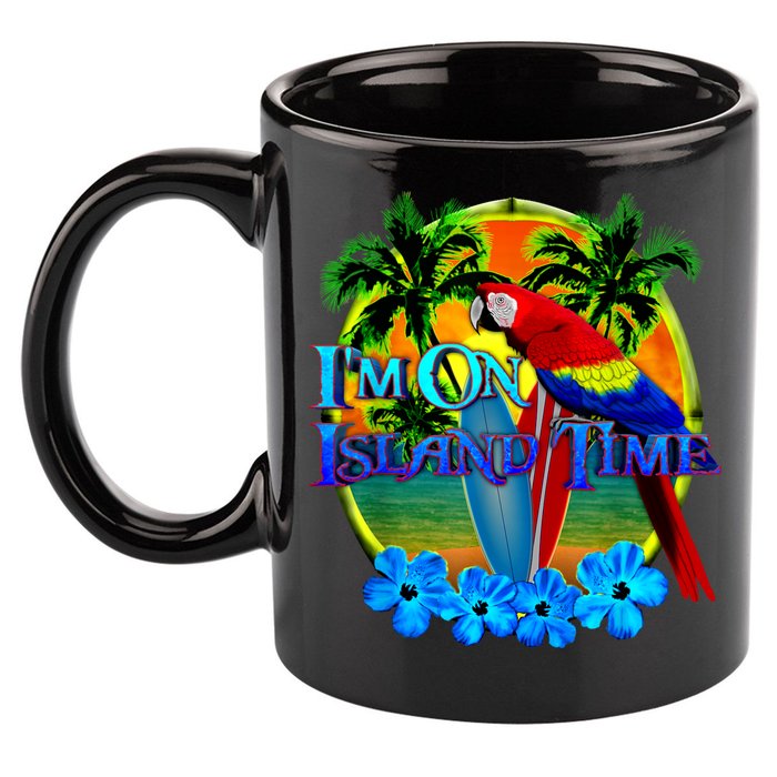 Im On Island Time Tropical Beach 11oz C Handle Ceramic Mug