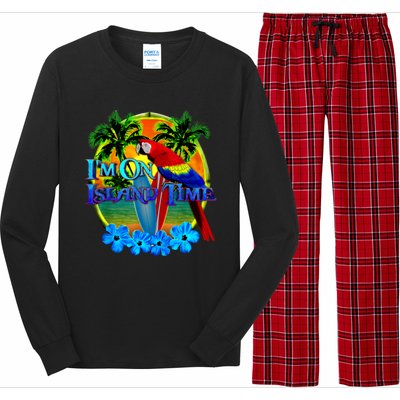 Im On Island Time Tropical Beach Long Sleeve Pajama Set