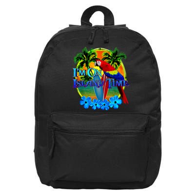 Im On Island Time Tropical Beach 16 in Basic Backpack