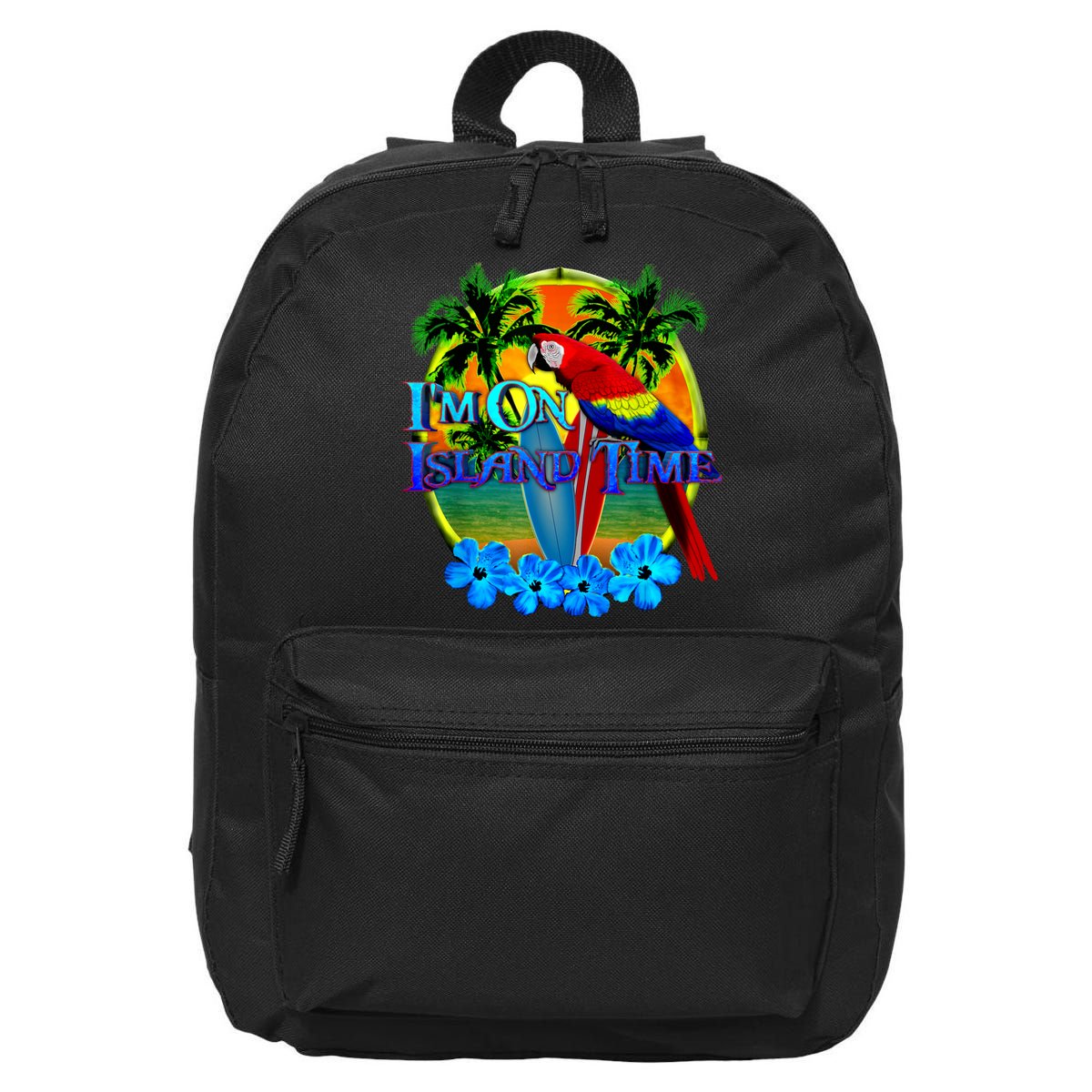 Im On Island Time Tropical Beach 16 in Basic Backpack